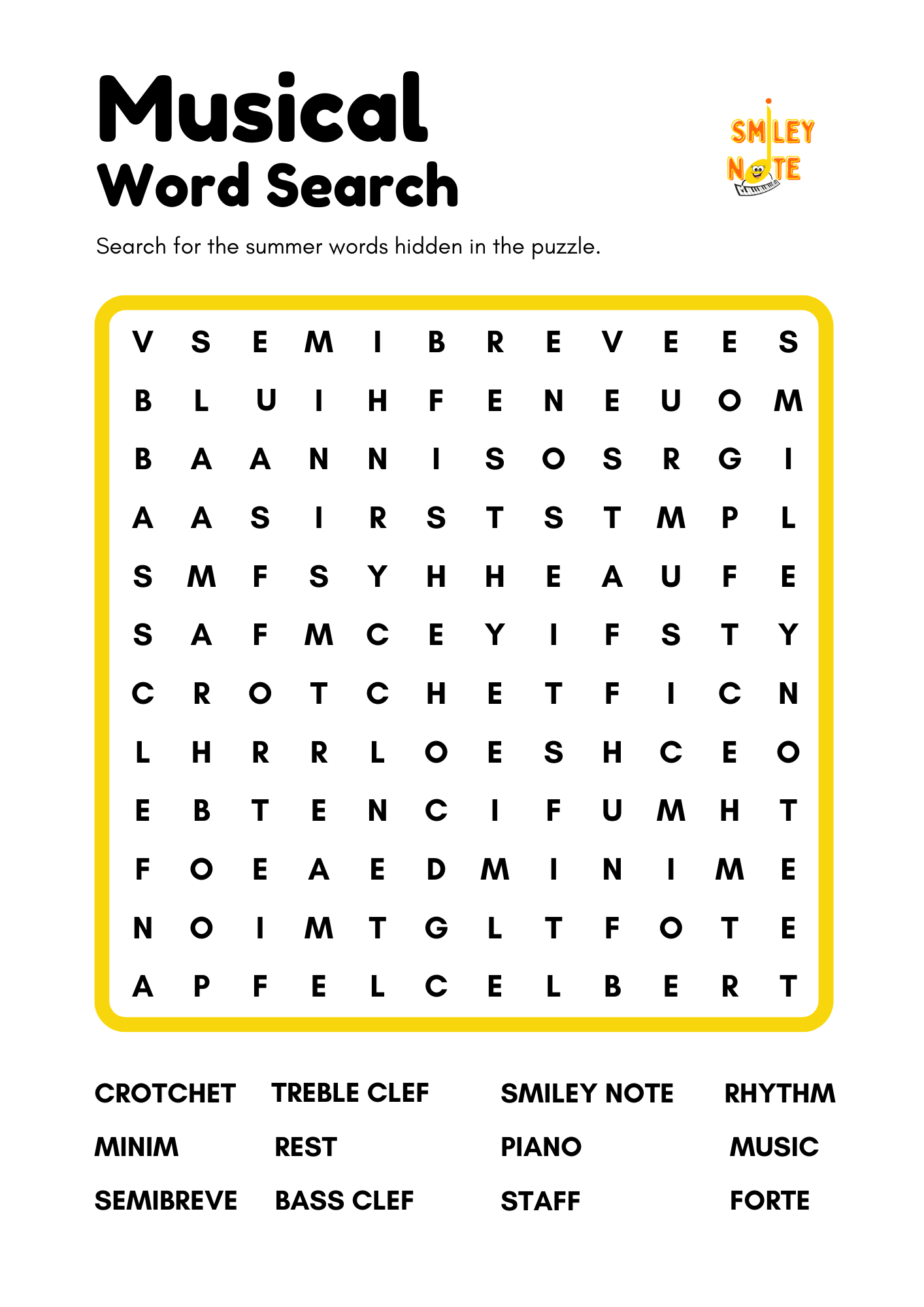 Music Word Search Puzzles Printable Music Word Search Puzzles Printable