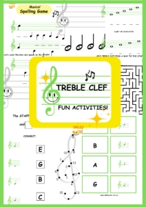 Treble Clef music activities for kids