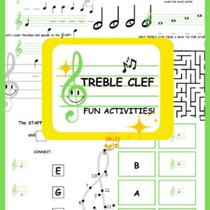 Treble Clef music activities for kids