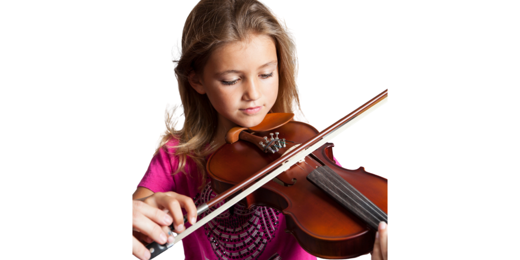 child is playing violin