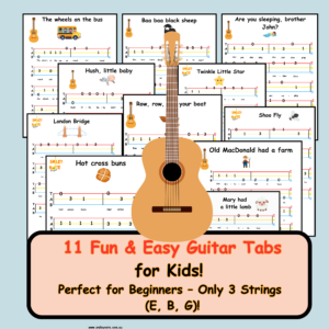 beginner kids songs on guitar