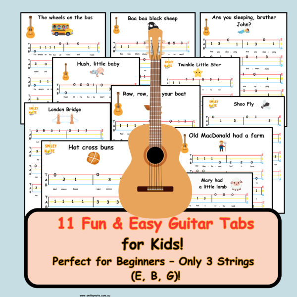beginner kids songs on guitar