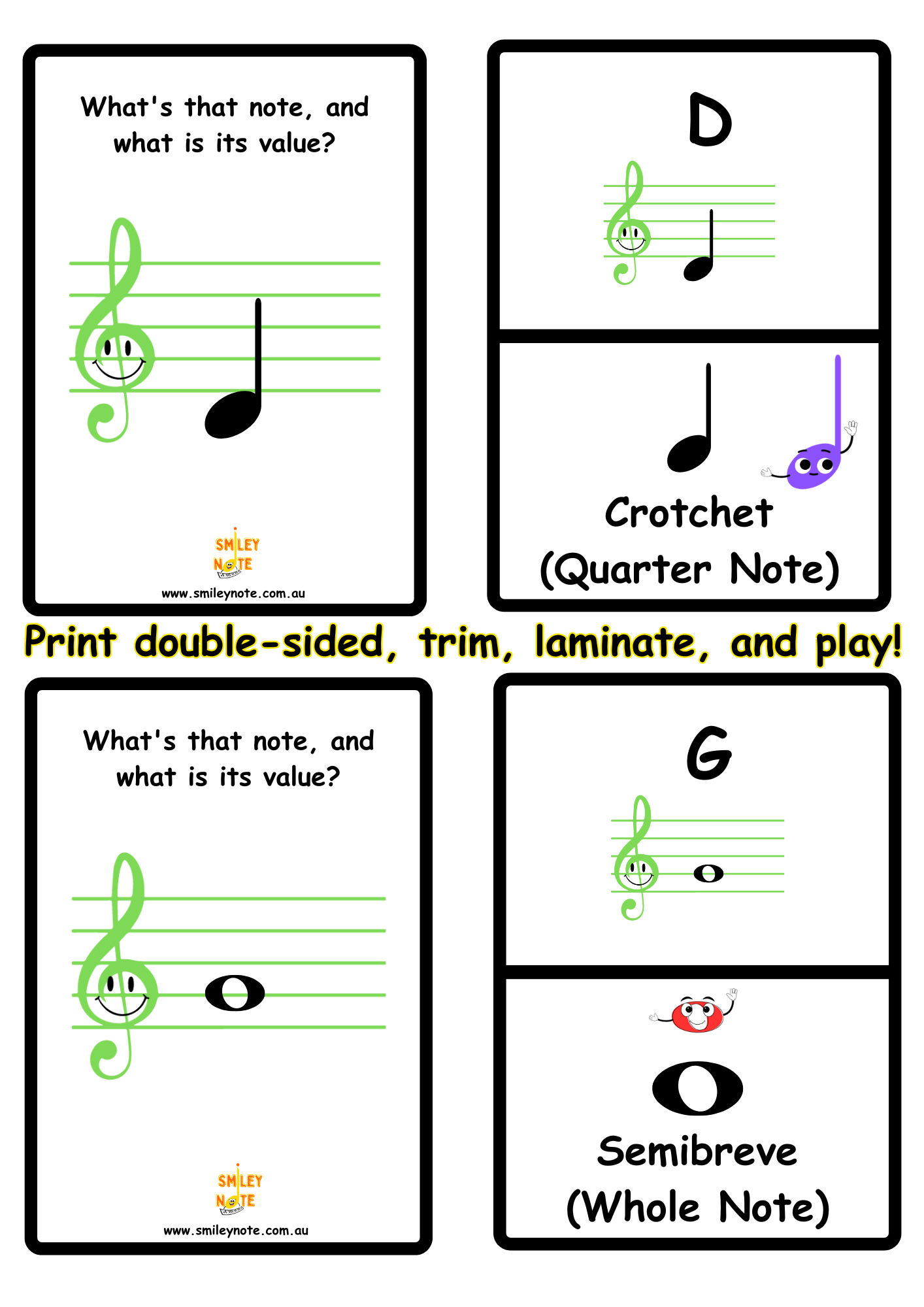 music flashcards treble clef