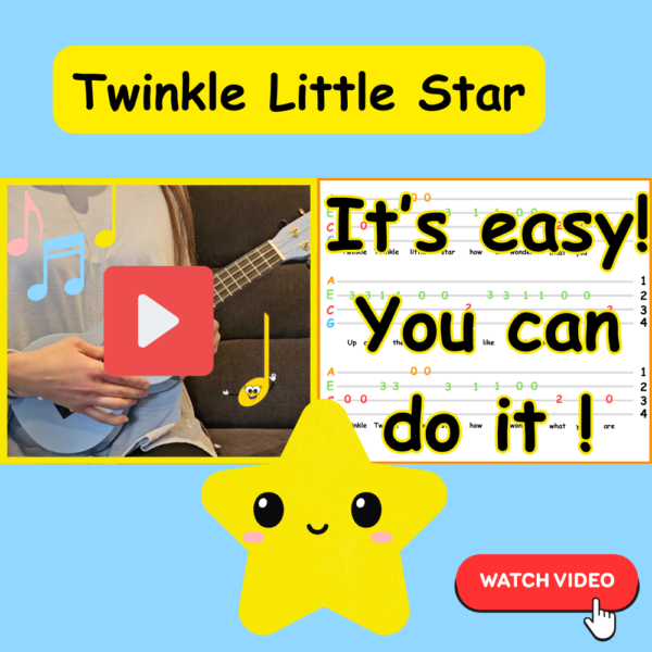 twinkle twinkle little star on ukulele for kids easy tab