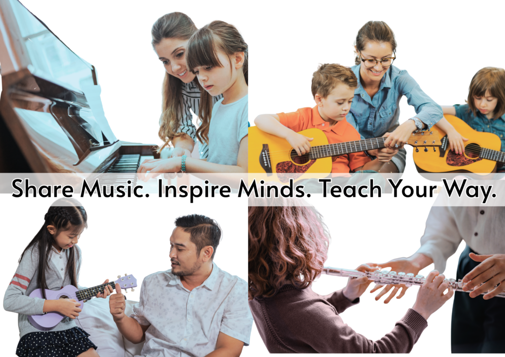 music teachers teaching an instrument
