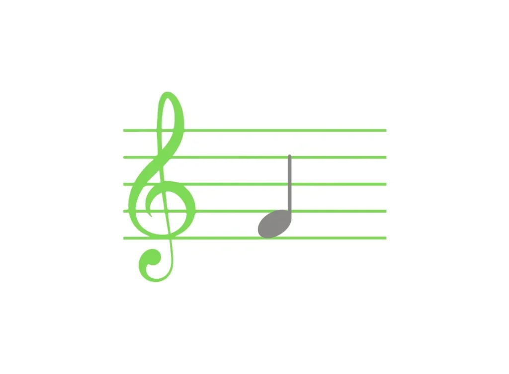 music notes flashcard in treble clef