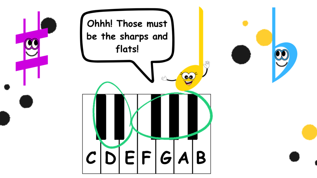 sharps na flats in music for kids