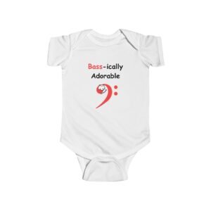 Bass-ically Adorable Baby Bodysuit – Musical Bass Clef Infant Onesie