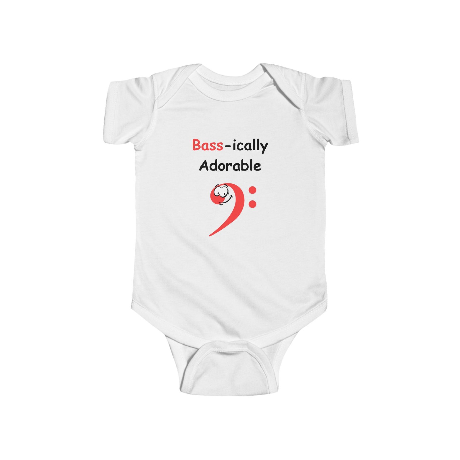 Bass-ically Adorable Baby Bodysuit – Musical Bass Clef Infant Onesie